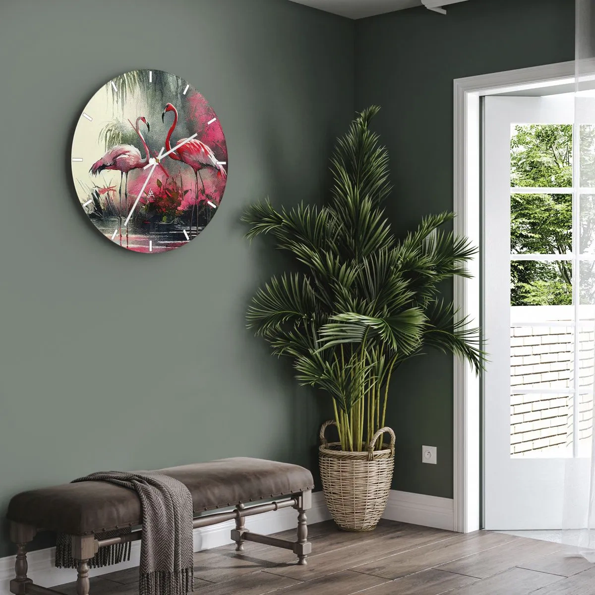 Wanduhr - Glasuhr - Lektion in natürlicher Anmut - 40x40 cm