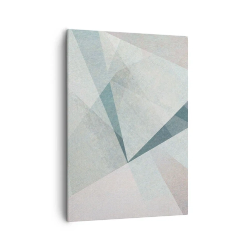 Bild auf Leinwand - Leinwandbild - Geometrische Formen in Pastelltönen von Blau und Grau - 50x70cm - Einfach aber dynamisch - Moderne Wanddekoration für Wohnzimmer und Schlafzimmer ARTTOR