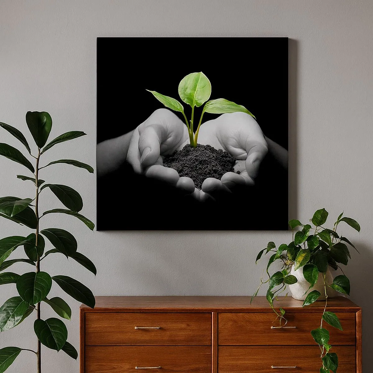 Bild auf Leinwand - Leinwandbild - Ich liebe die Natur, ich beschütze sie - 30x30 cm