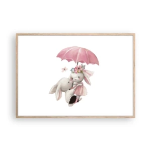 Poster in einem Rahmen aus heller Eiche - Das ist eben Liebe - 100x70 cm