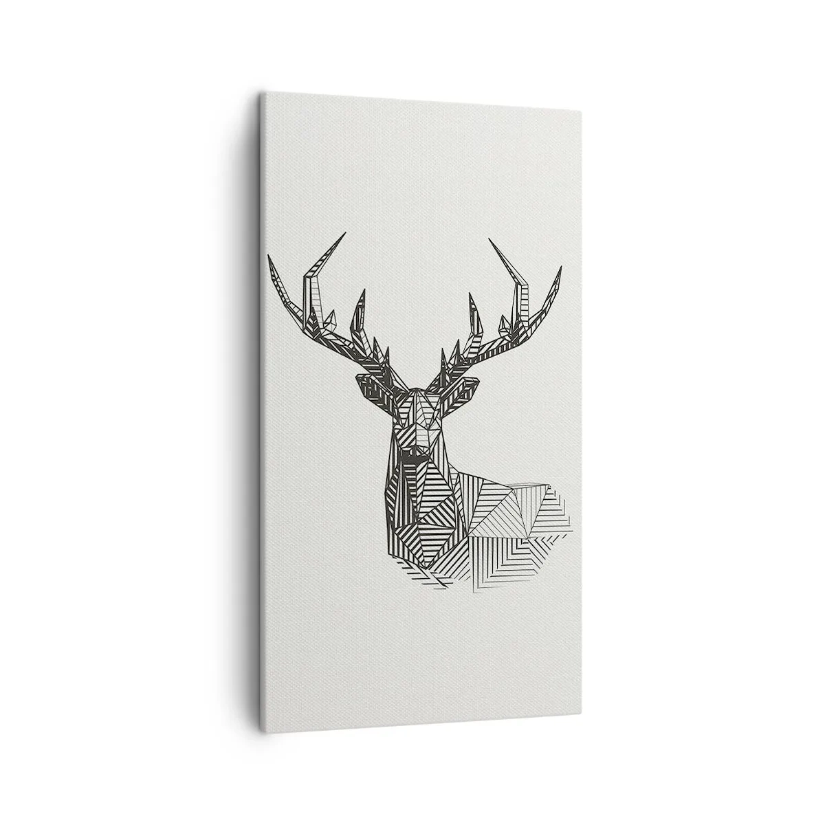 Bild auf Leinwand - Leinwandbild - Ein Hirsch im kubistischen Stil - 45x80 cm