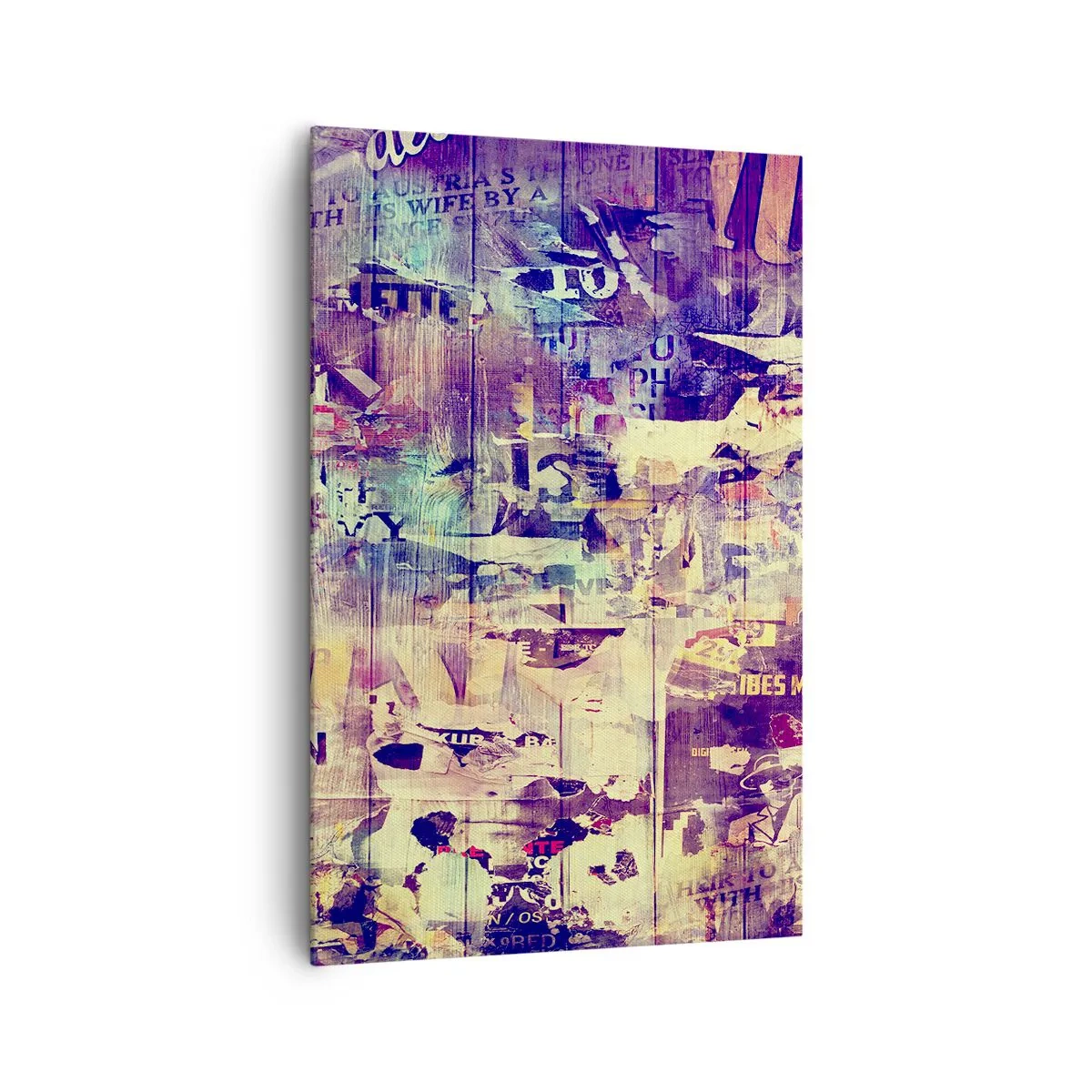 Bild auf Leinwand - Leinwandbild - Bunte abstrakte Collage mit Text und Grafiken - 80x120cm - Und das ist alles, was es geben wird - Moderne Wanddekoration für Wohnzimmer und Schlafzimmer ARTTOR