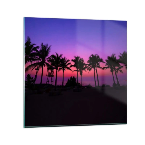 Glasbild - Bild auf glas - Abend unter Palmen - 50x50 cm