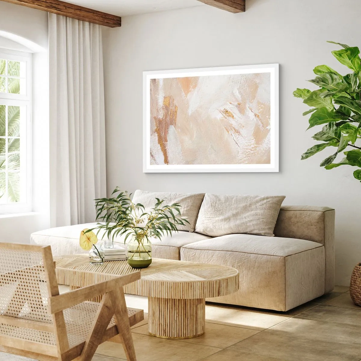 Poster in einem weißen Rahmen - Pastellkomposition - 70x50 cm