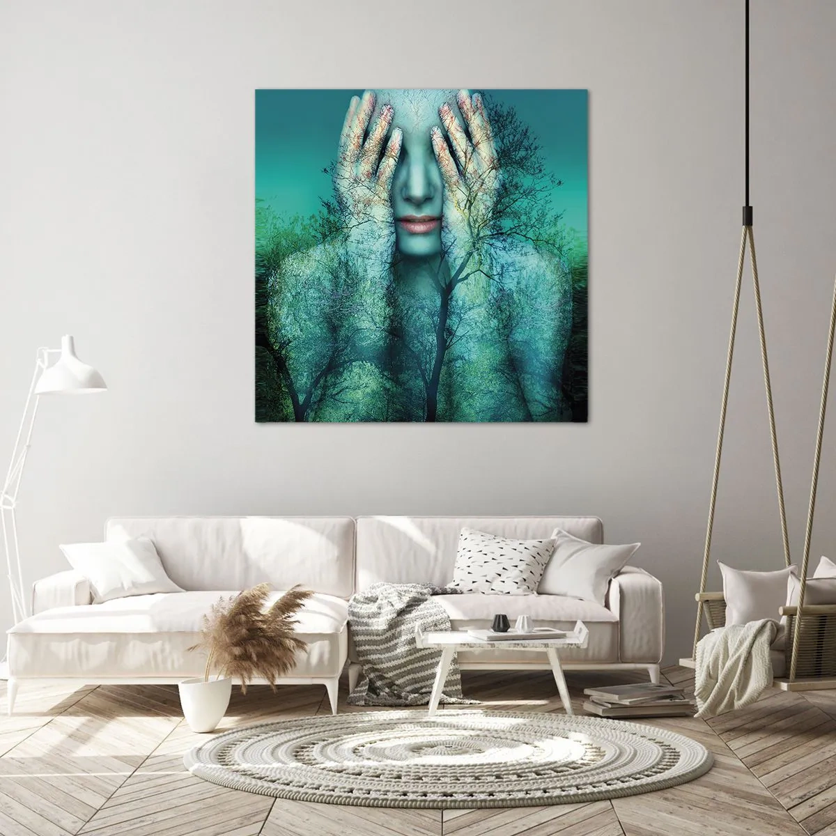 Bild auf Leinwand - Leinwandbild - Eingetaucht in Blau - 60x60 cm