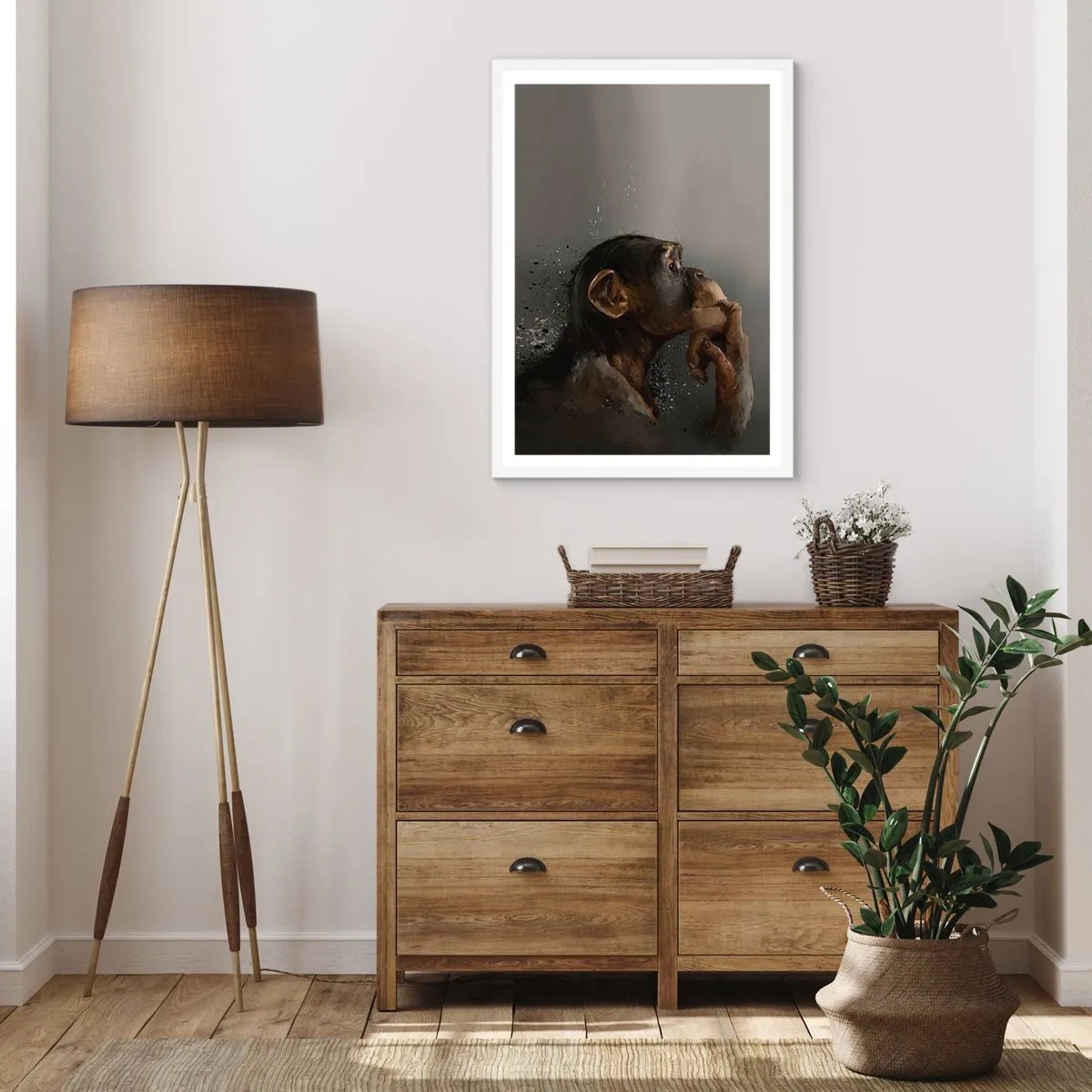 Poster in einem weißen Rahmen - Sicherlich ein Denker - 30x40 cm