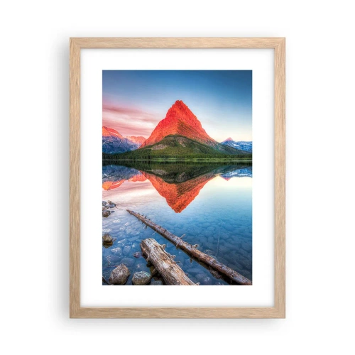 Poster in einem Rahmen aus heller Eiche - Hitze und Kälte - 30x40 cm