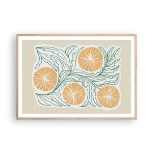 Poster in einem Rahmen aus heller Eiche - Ethnisch mit einem Hauch von Abstraktion - 100x70 cm