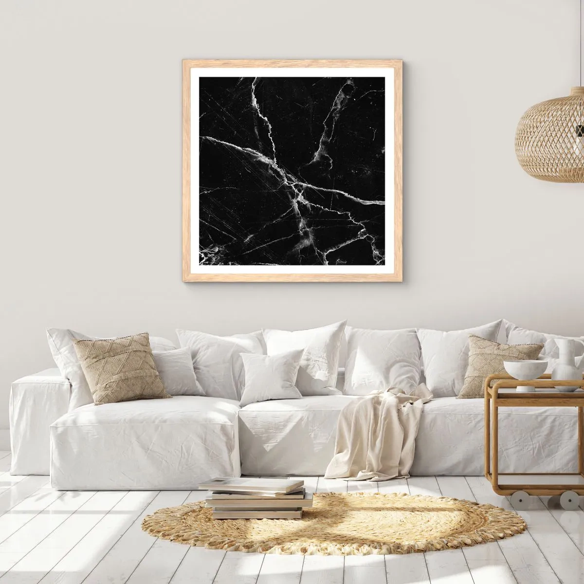 Poster in einem Rahmen aus heller Eiche - Geheimleben des Steins - 40x40 cm