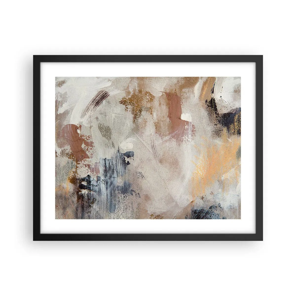 Poster in einem schwarzem Rahmen - Neblige Abstraktion - 50x40 cm