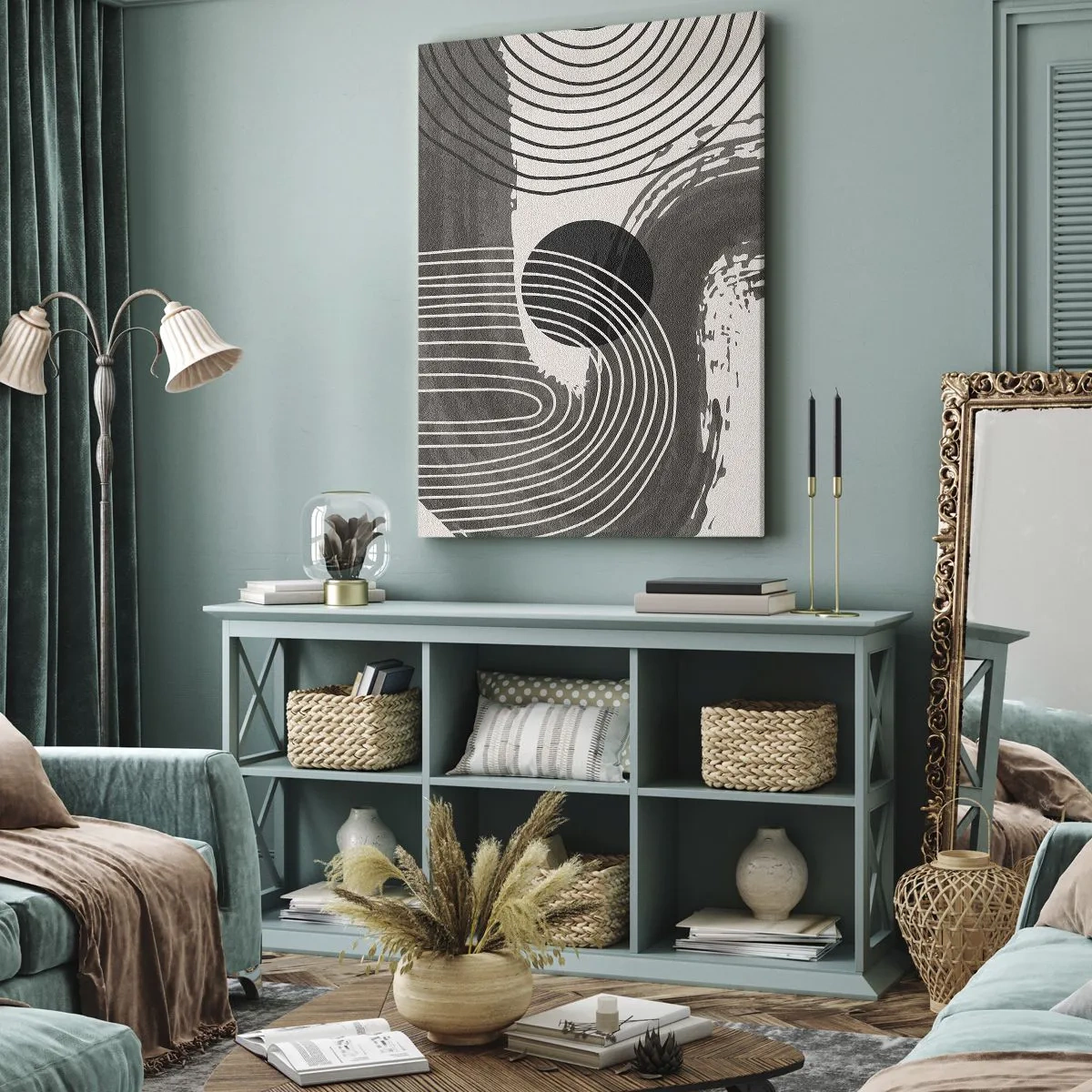 Bild auf Leinwand - Leinwandbild - Oval gewinnt - 55x100 cm