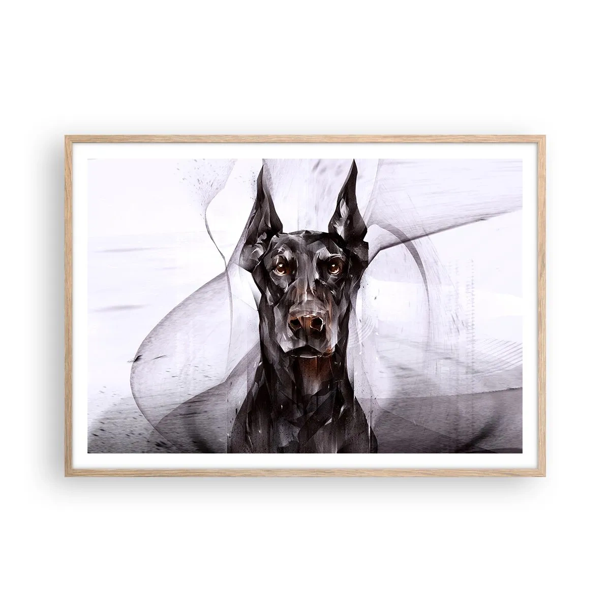 Poster in einem Rahmen aus heller Eiche - Edelgeboren - 100x70 cm