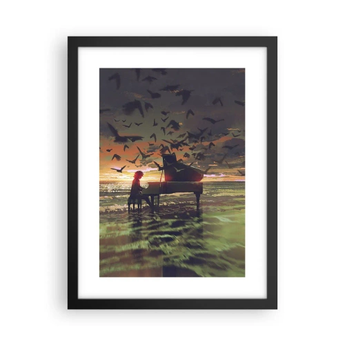 Poster in einem schwarzem Rahmen - Konzert für Klavier und Wellen - 30x40 cm