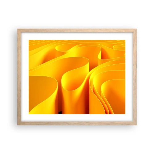 Poster in einem Rahmen aus heller Eiche - Wie Sonnenwellen - 50x40 cm