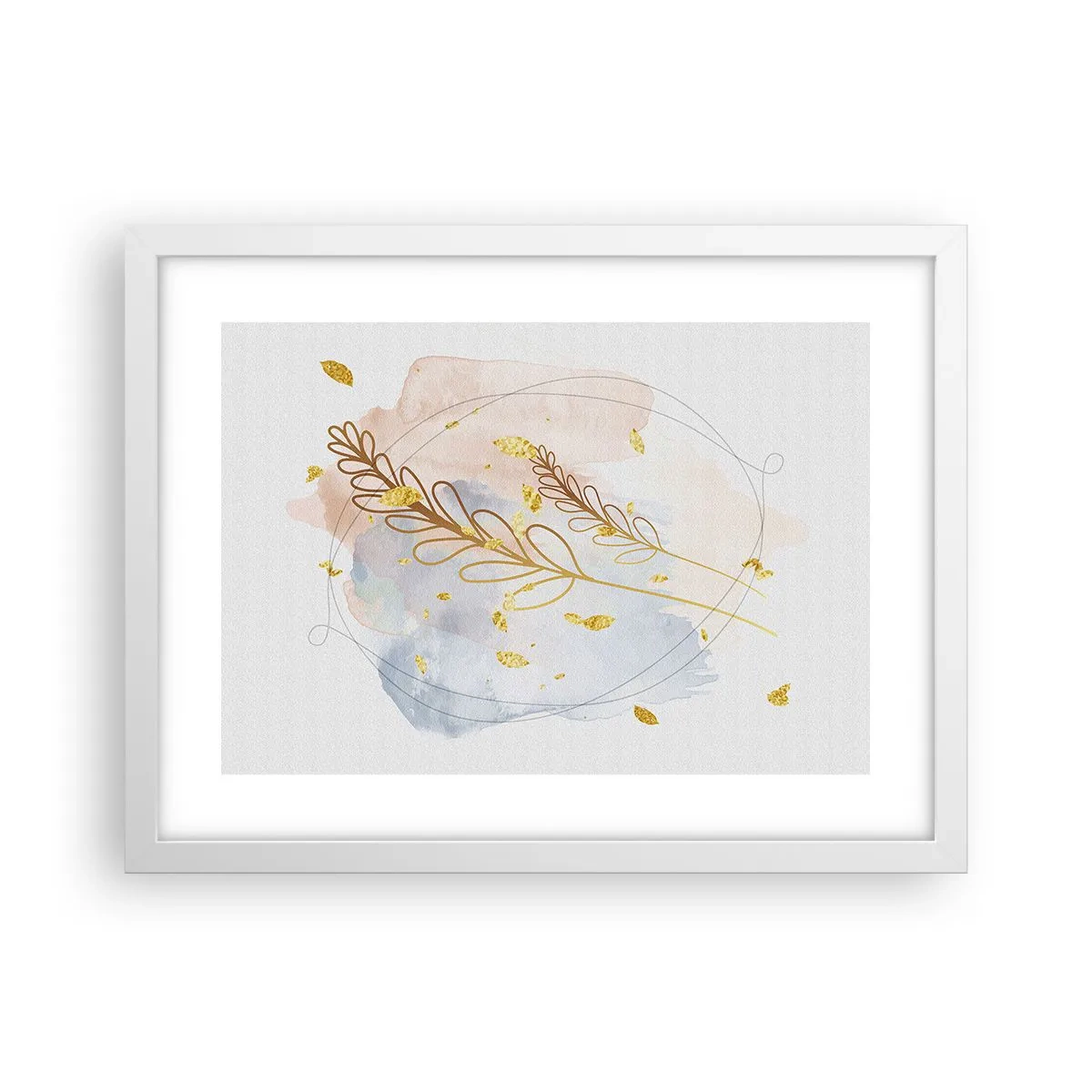 Poster in einem weißen Rahmen - Goldenr Hauch - 40x30 cm