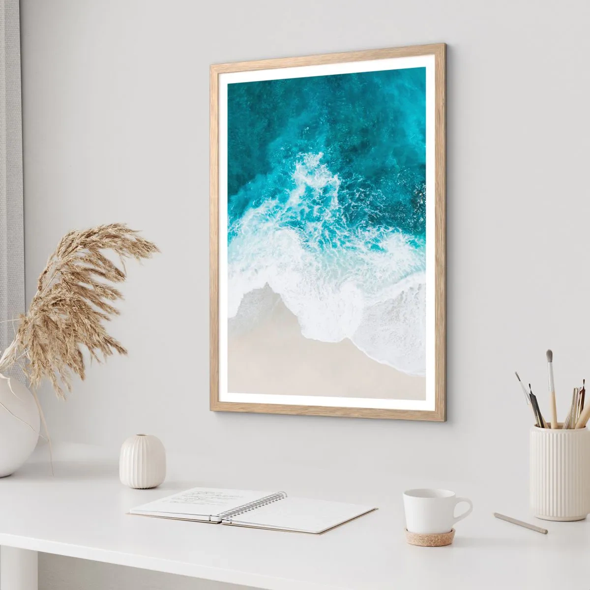Poster in einem Rahmen aus heller Eiche - Natürliche Liebkosung - 40x50 cm