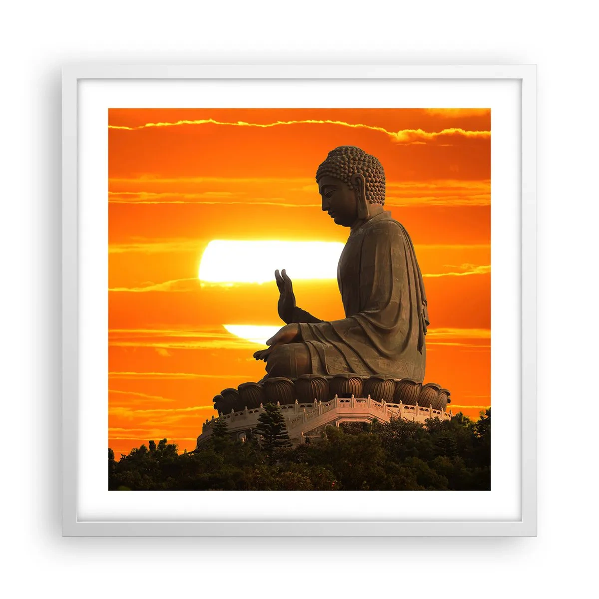 Poster in einem weißen Rahmen - Keine Angst vor der Welt - 50x50 cm