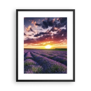 Poster in einem schwarzem Rahmen - Lavendel Welt - 40x50 cm