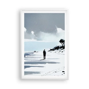 Poster in einem weißen Rahmen - Allein sein - 61x91 cm
