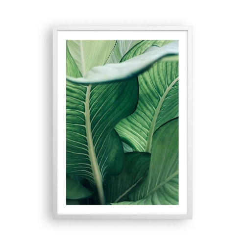 Poster in einem weißen Rahmen - Intensiv grünes Leben - 50x70 cm