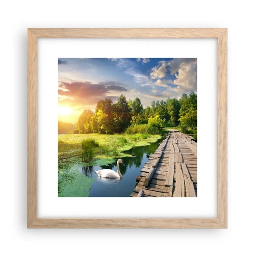 Poster in einem Rahmen aus heller Eiche - Sommer, Sommer überall - 30x30 cm