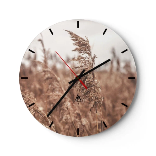 Wanduhr - Glasuhr - Auf den Feldern ist es schon Herbst - 40x40 cm