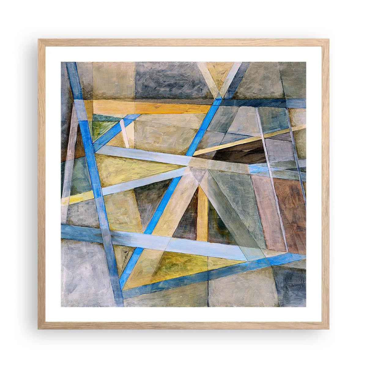 Poster in einem Rahmen aus heller Eiche - Gerade oder diagonal? - 60x60 cm