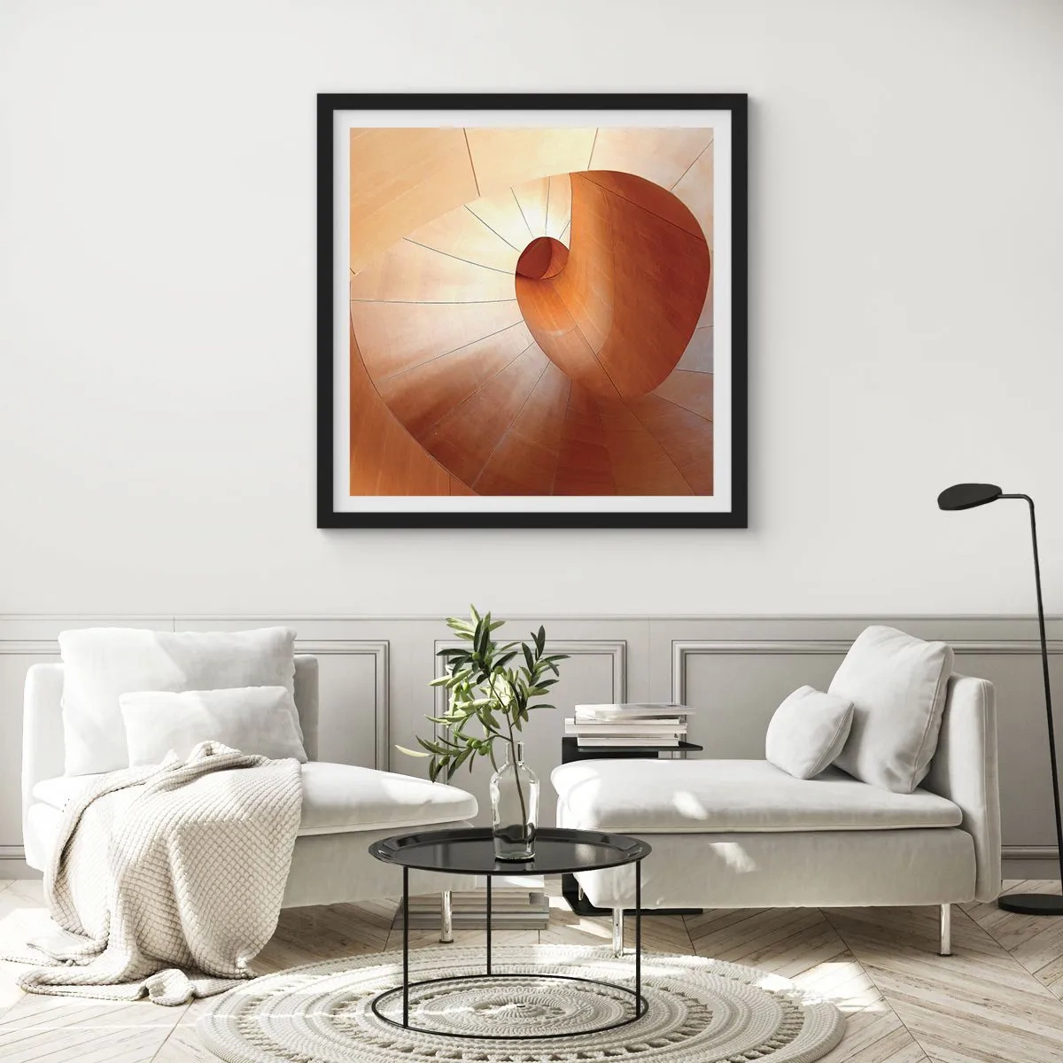 Poster in einem schwarzem Rahmen - Architektonische Serpentine - 40x40 cm