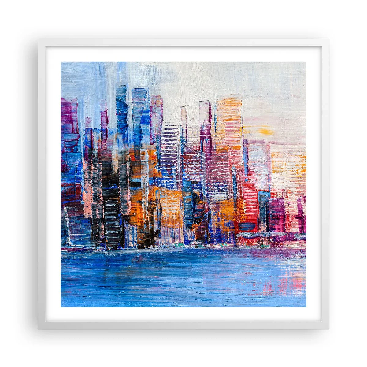 Poster in einem weißen Rahmen - Fröhliche Metropole - 60x60 cm