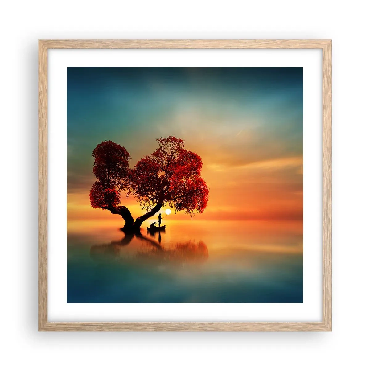 Poster in einem Rahmen aus heller Eiche - Oddaysons und die Stille der Weltlosen - 50x50 cm