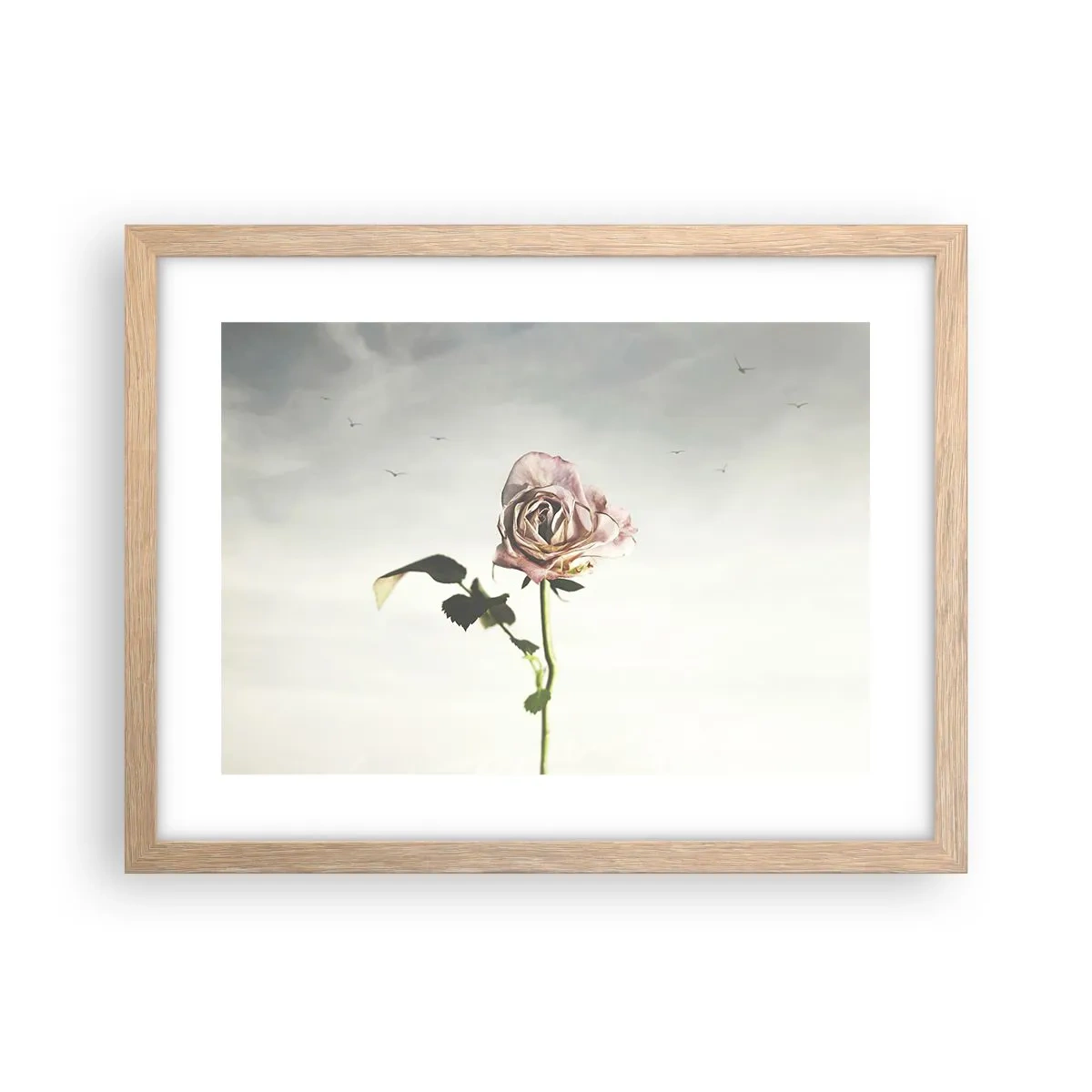 Poster in einem Rahmen aus heller Eiche - Begrüßung des Frühlings - 40x30 cm