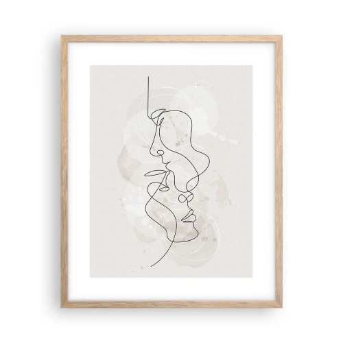 Poster in einem Rahmen aus heller Eiche - Verstrickt in eine Umarmung - 40x50 cm