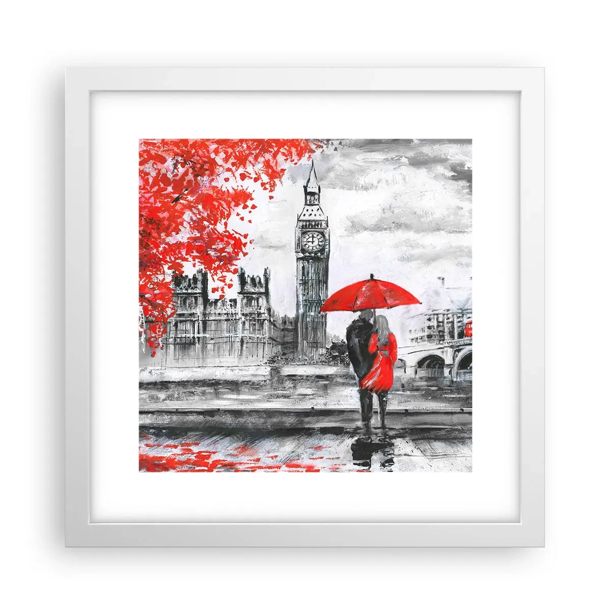 Poster in einem weißen Rahmen - Verliebt in London - 30x30 cm