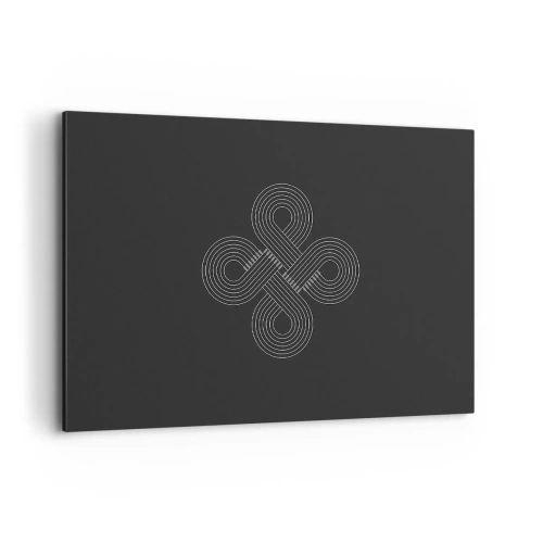Bild auf Leinwand - Leinwandbild - Keltisches Muster im minimalistischen Stil auf schwarzem Hintergrund - 120x80cm - Im keltischen Geist - Moderne Wanddekoration für Wohnzimmer und Schlafzimmer ARTTOR