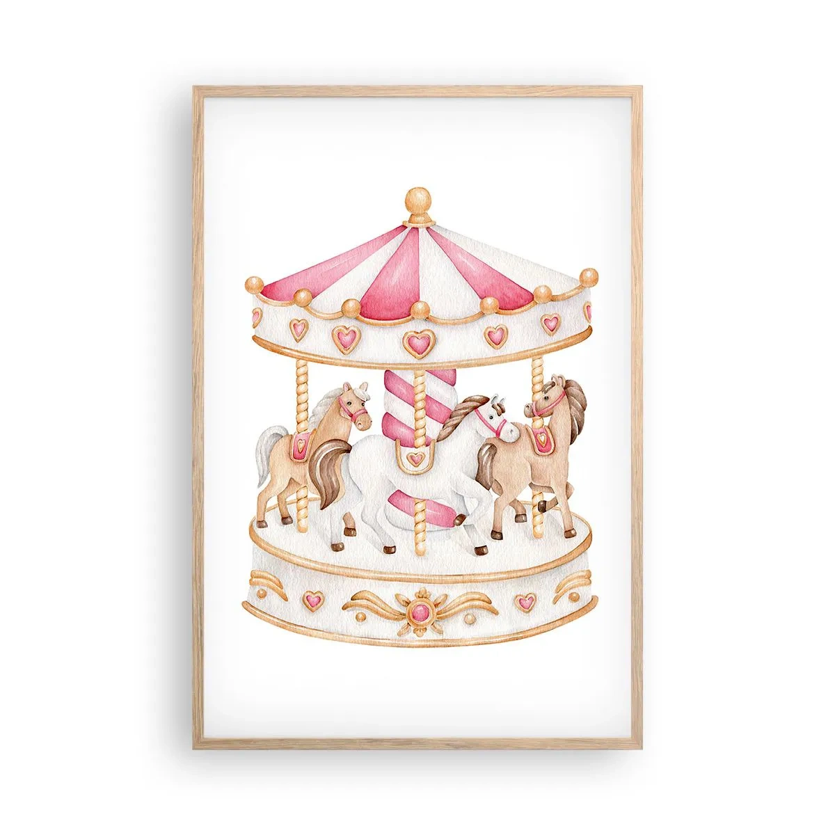 Poster in einem Rahmen aus heller Eiche - Süße Welt der Kindheit - 61x91 cm