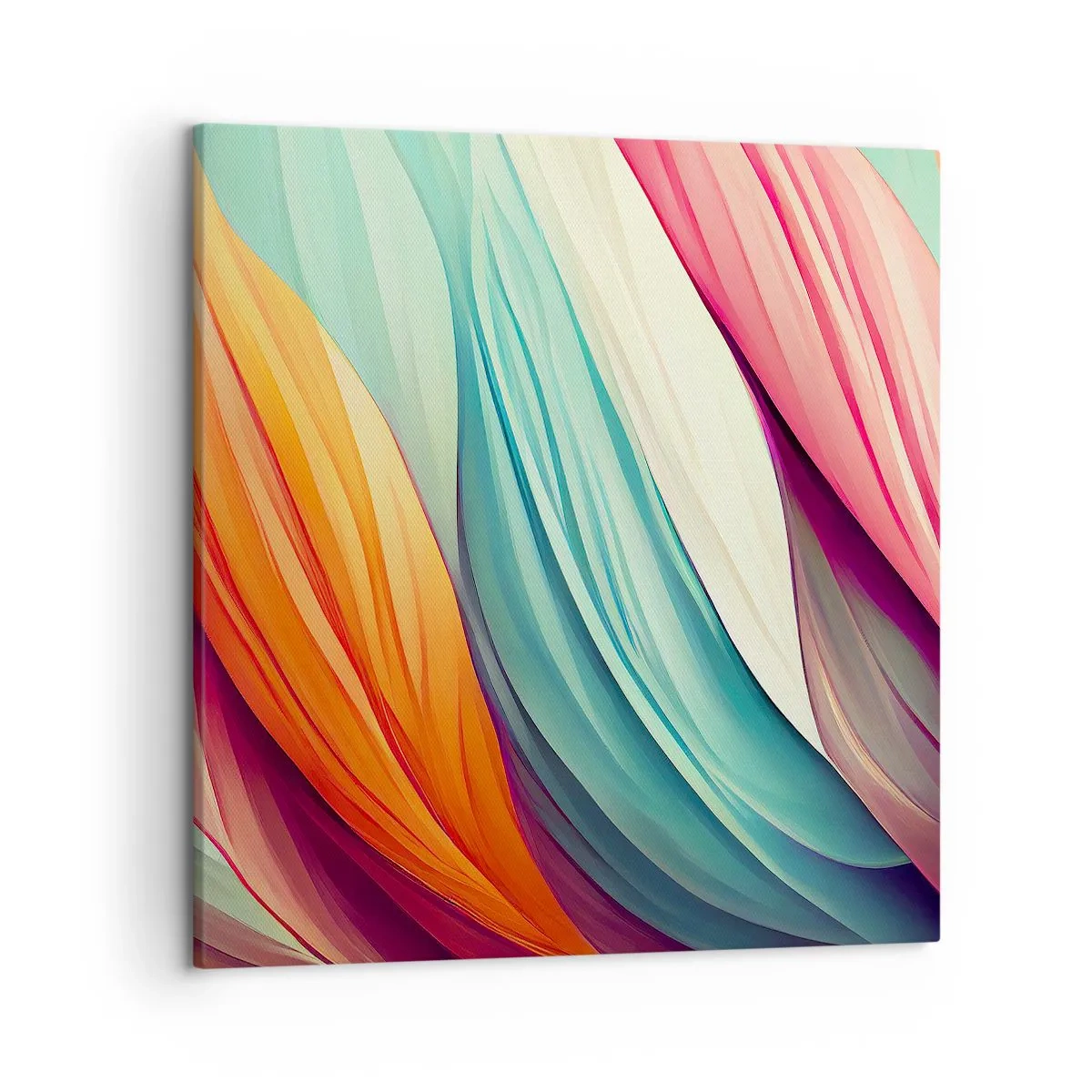 Bild auf Leinwand - Leinwandbild - Regenbogengewebe - 50x50 cm