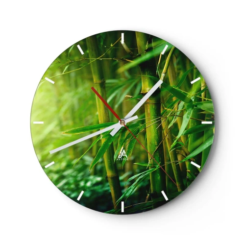 Wanduhr - Glasuhr - Lerne Grün selbst kennen - 40x40 cm