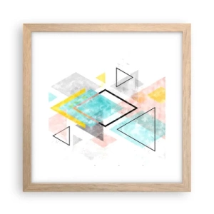Poster in einem Rahmen aus heller Eiche - Geometrisches Spiel - 30x30 cm