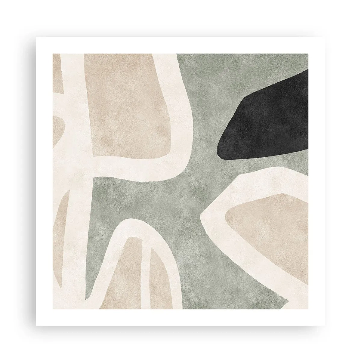 Poster - Komposition mit schwarzem Motiv - 60x60 cm