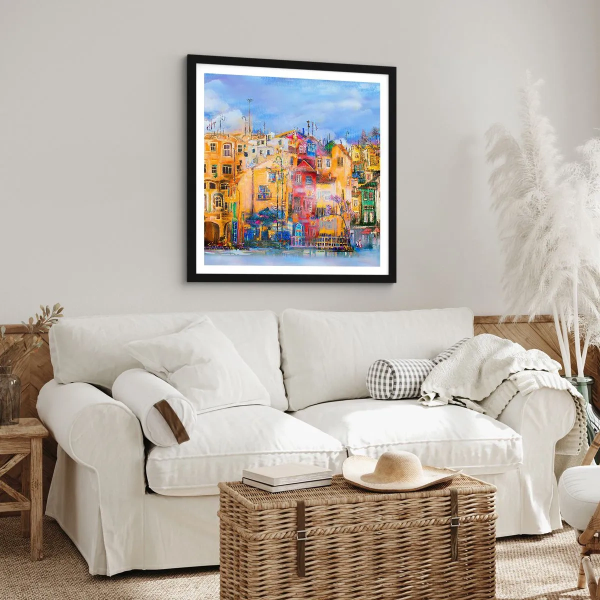 Poster in einem schwarzem Rahmen - Wir sind zusammen - 60x60 cm