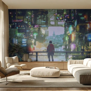 Maßgeschneiderte Fototapete Premium Canvas - Zwei Welten - Stadt, Die Architektur, Abstraktion