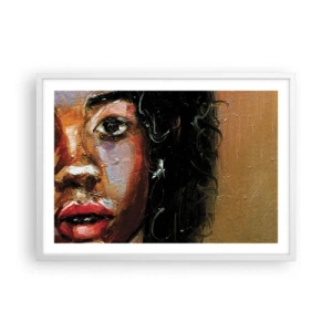 Poster in einem weißen Rahmen - Schwarz und Glanz - 70x50 cm