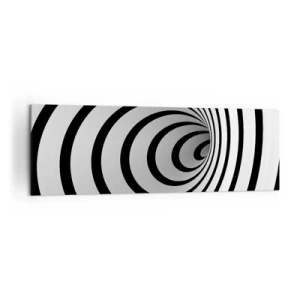 Bild auf Leinwand - Leinwandbild - Eine schwarz-weiße Spirale mit hypnotischer Wirkung - 160x50cm - Sie können dem auch nicht widerstehen? - Moderne Wanddekoration für Wohnzimmer und Schlafzimmer ARTTOR