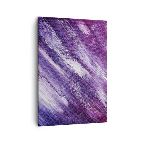 Bild auf Leinwand - Leinwandbild - Abstrakte Pinselstriche in Lila- und Rosatönen - 50x70cm - Wenn der sonnige Wind weht - Moderne Wanddekoration für Wohnzimmer und Schlafzimmer ARTTOR