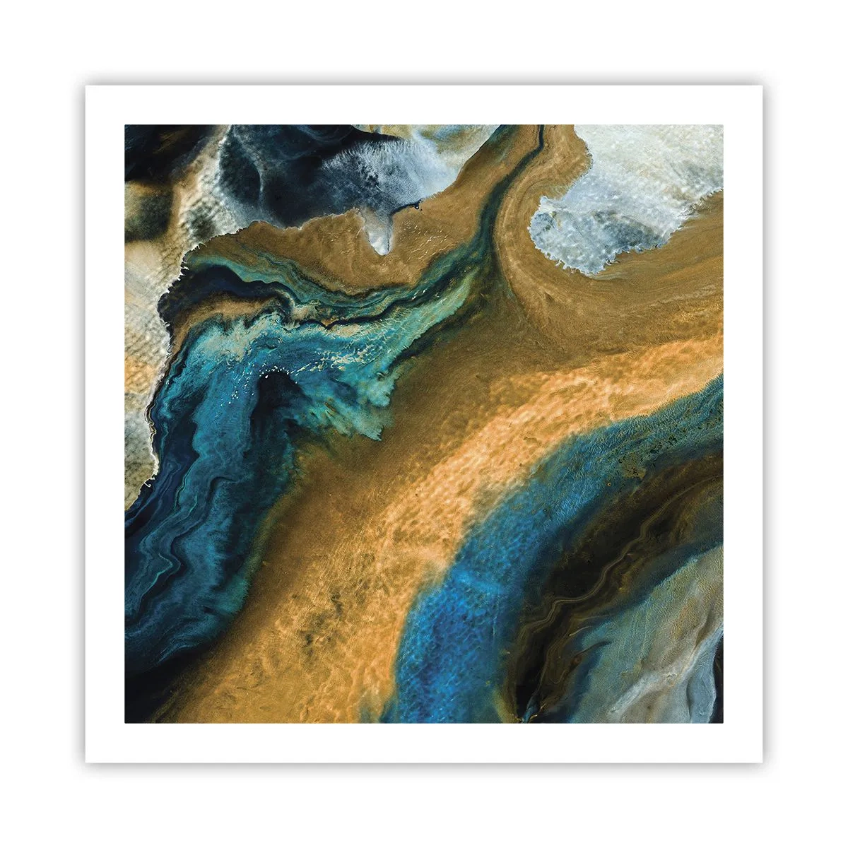 Poster - Blau - Gelb - gegenseitige Beeinflussung - 60x60 cm