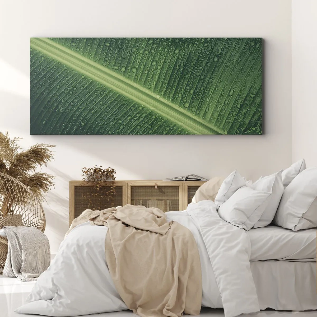 Bild auf Leinwand - Leinwandbild - Die Struktur des Grüns - 100x40 cm