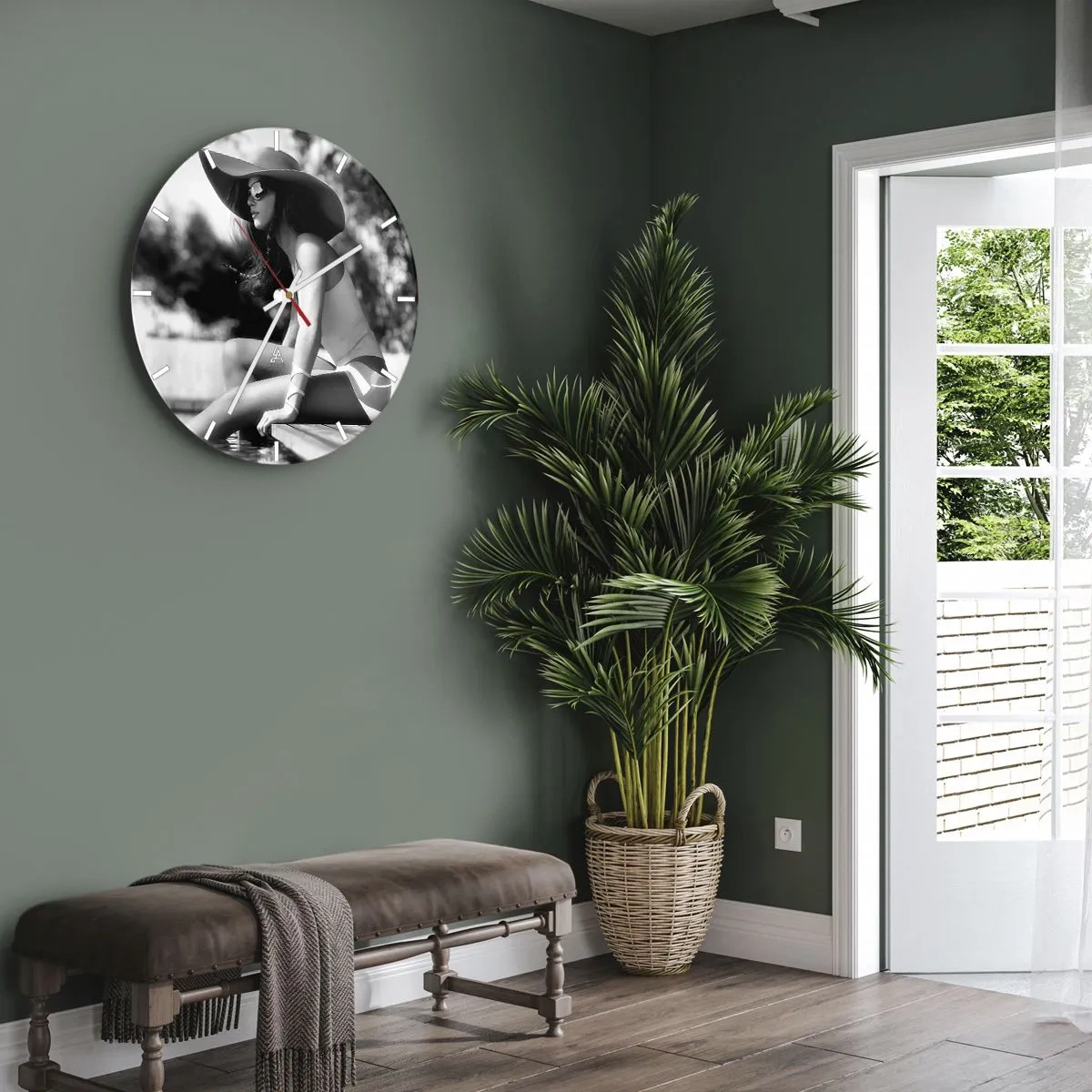 Wanduhr - Glasuhr - Sommertraum - 30x30 cm