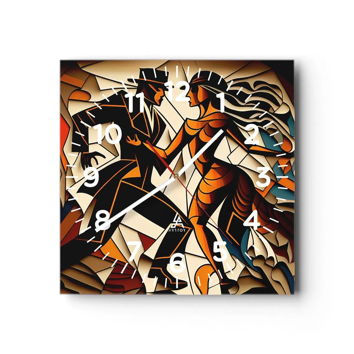 Wanduhr - Glasuhr - Tanz der Passion und Leidenschaft - 40x40 cm