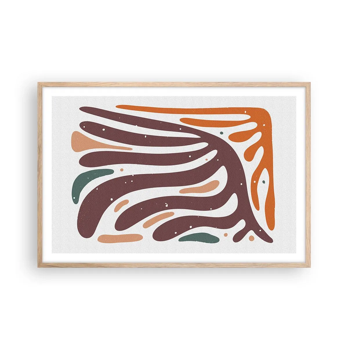 Poster in einem Rahmen aus heller Eiche - Strahlende organische Komposition - 91x61 cm