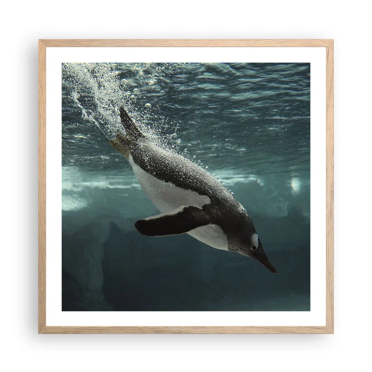 Poster in einem Rahmen aus heller Eiche - Willkommen in meiner Welt - 60x60 cm